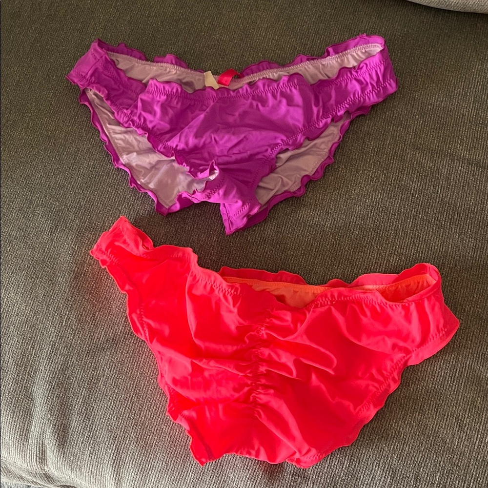 Victoria's Secret Coral and Violet Lingerie Set